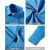 imageJVER Mens Dress Shirts Stretch Stain Shield Long Sleeve Solid Formal Shirt Business Casual Button Down ShirtsTurquoise