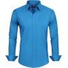 imageJVER Mens Dress Shirts Stretch Stain Shield Long Sleeve Solid Formal Shirt Business Casual Button Down ShirtsTurquoise