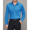 imageJVER Mens Dress Shirts Stretch Stain Shield Long Sleeve Solid Formal Shirt Business Casual Button Down ShirtsTurquoise