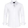 imageJVER Mens Dress Shirts Stretch Stain Shield Long Sleeve Solid Formal Shirt Business Casual Button Down ShirtsWhite