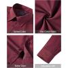 imageJVER Mens Dress Shirts Stretch Stain Shield Long Sleeve Solid Formal Shirt Business Casual Button Down ShirtsWine Red