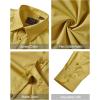 imageJVER Mens Dress Shirts Stretch Stain Shield Long Sleeve Solid Formal Shirt Business Casual Button Down ShirtsYellow