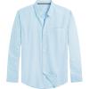 imageJVER Mens Oxford Shirt Solid Casual Button Down Collar Shirts Long Sleeve Dress Shirts with PocketAqua