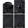 imageJVER Mens Oxford Shirt Solid Casual Button Down Collar Shirts Long Sleeve Dress Shirts with PocketBlakc