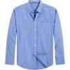 imageJVER Mens Oxford Shirt Solid Casual Button Down Collar Shirts Long Sleeve Dress Shirts with PocketBlue