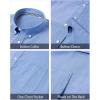 imageJVER Mens Oxford Shirt Solid Casual Button Down Collar Shirts Long Sleeve Dress Shirts with PocketBlue