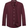 imageJVER Mens Oxford Shirt Solid Casual Button Down Collar Shirts Long Sleeve Dress Shirts with PocketBurgundy