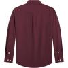 imageJVER Mens Oxford Shirt Solid Casual Button Down Collar Shirts Long Sleeve Dress Shirts with PocketBurgundy