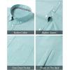 imageJVER Mens Oxford Shirt Solid Casual Button Down Collar Shirts Long Sleeve Dress Shirts with PocketDark Green