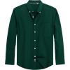 imageJVER Mens Oxford Shirt Solid Casual Button Down Collar Shirts Long Sleeve Dress Shirts with PocketGreen