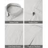 imageJVER Mens Oxford Shirt Solid Casual Button Down Collar Shirts Long Sleeve Dress Shirts with PocketGrey