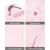 imageJVER Mens Oxford Shirt Solid Casual Button Down Collar Shirts Long Sleeve Dress Shirts with PocketLight Pink