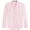 imageJVER Mens Oxford Shirt Solid Casual Button Down Collar Shirts Long Sleeve Dress Shirts with PocketLight Pink