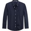 imageJVER Mens Oxford Shirt Solid Casual Button Down Collar Shirts Long Sleeve Dress Shirts with PocketNavy Blue