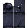 imageJVER Mens Oxford Shirt Solid Casual Button Down Collar Shirts Long Sleeve Dress Shirts with PocketNavy Blue