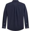 imageJVER Mens Oxford Shirt Solid Casual Button Down Collar Shirts Long Sleeve Dress Shirts with PocketNavy Blue