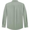 imageJVER Mens Oxford Shirt Solid Casual Button Down Collar Shirts Long Sleeve Dress Shirts with PocketSage Green