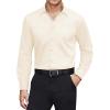 imageJVER Mens Dress Shirts Stretch Stain Shield Long Sleeve Solid Formal Shirt Business Casual Button Down ShirtsBeige