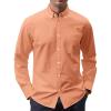 imageJVER Mens Oxford Shirt Solid Casual Button Down Collar Shirts Long Sleeve Dress Shirts with PocketOrange