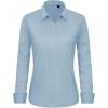 imageJVER Button Down Shirts for Women Stretch Collared Cotton Long Sleeve Dress Shirt Business Casual Blouse for WorkAiry Blue