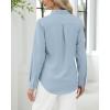 imageJVER Button Down Shirts for Women Stretch Collared Cotton Long Sleeve Dress Shirt Business Casual Blouse for WorkAiry Blue