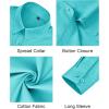 imageJVER Button Down Shirts for Women Stretch Collared Cotton Long Sleeve Dress Shirt Business Casual Blouse for WorkAqua Blue