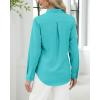 imageJVER Button Down Shirts for Women Stretch Collared Cotton Long Sleeve Dress Shirt Business Casual Blouse for WorkAqua Blue