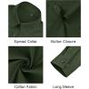 imageJVER Button Down Shirts for Women Stretch Collared Cotton Long Sleeve Dress Shirt Business Casual Blouse for WorkArmy Green