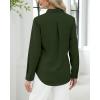 imageJVER Button Down Shirts for Women Stretch Collared Cotton Long Sleeve Dress Shirt Business Casual Blouse for WorkArmy Green