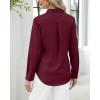 imageJVER Button Down Shirts for Women Stretch Collared Cotton Long Sleeve Dress Shirt Business Casual Blouse for WorkBurgundy