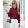 imageJVER Button Down Shirts for Women Stretch Collared Cotton Long Sleeve Dress Shirt Business Casual Blouse for WorkBurgundy
