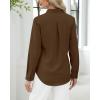 imageJVER Button Down Shirts for Women Stretch Collared Cotton Long Sleeve Dress Shirt Business Casual Blouse for WorkCoffee Brown