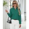 imageJVER Button Down Shirts for Women Stretch Collared Cotton Long Sleeve Dress Shirt Business Casual Blouse for WorkDark Green