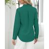 imageJVER Button Down Shirts for Women Stretch Collared Cotton Long Sleeve Dress Shirt Business Casual Blouse for WorkDark Green
