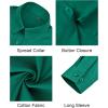 imageJVER Button Down Shirts for Women Stretch Collared Cotton Long Sleeve Dress Shirt Business Casual Blouse for WorkDark Green