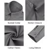imageJVER Button Down Shirts for Women Stretch Collared Cotton Long Sleeve Dress Shirt Business Casual Blouse for WorkDark Grey
