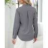 imageJVER Button Down Shirts for Women Stretch Collared Cotton Long Sleeve Dress Shirt Business Casual Blouse for WorkDark Grey