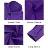 imageJVER Button Down Shirts for Women Stretch Collared Cotton Long Sleeve Dress Shirt Business Casual Blouse for WorkDark Purple