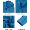 imageJVER Button Down Shirts for Women Stretch Collared Cotton Long Sleeve Dress Shirt Business Casual Blouse for WorkDenim Blue
