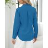 imageJVER Button Down Shirts for Women Stretch Collared Cotton Long Sleeve Dress Shirt Business Casual Blouse for WorkDenim Blue