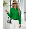 imageJVER Button Down Shirts for Women Stretch Collared Cotton Long Sleeve Dress Shirt Business Casual Blouse for WorkForest Green