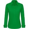 imageJVER Button Down Shirts for Women Stretch Collared Cotton Long Sleeve Dress Shirt Business Casual Blouse for WorkForest Green