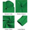 imageJVER Button Down Shirts for Women Stretch Collared Cotton Long Sleeve Dress Shirt Business Casual Blouse for WorkForest Green