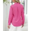 imageJVER Button Down Shirts for Women Stretch Collared Cotton Long Sleeve Dress Shirt Business Casual Blouse for WorkHot Pink