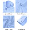 imageJVER Button Down Shirts for Women Stretch Collared Cotton Long Sleeve Dress Shirt Business Casual Blouse for WorkLight Blue