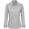 imageJVER Button Down Shirts for Women Stretch Collared Cotton Long Sleeve Dress Shirt Business Casual Blouse for WorkLight Grey