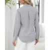imageJVER Button Down Shirts for Women Stretch Collared Cotton Long Sleeve Dress Shirt Business Casual Blouse for WorkLight Grey