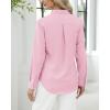 imageJVER Button Down Shirts for Women Stretch Collared Cotton Long Sleeve Dress Shirt Business Casual Blouse for WorkLight Pink