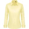 imageJVER Button Down Shirts for Women Stretch Collared Cotton Long Sleeve Dress Shirt Business Casual Blouse for WorkLight Yellow