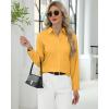 imageJVER Button Down Shirts for Women Stretch Collared Cotton Long Sleeve Dress Shirt Business Casual Blouse for WorkOrange